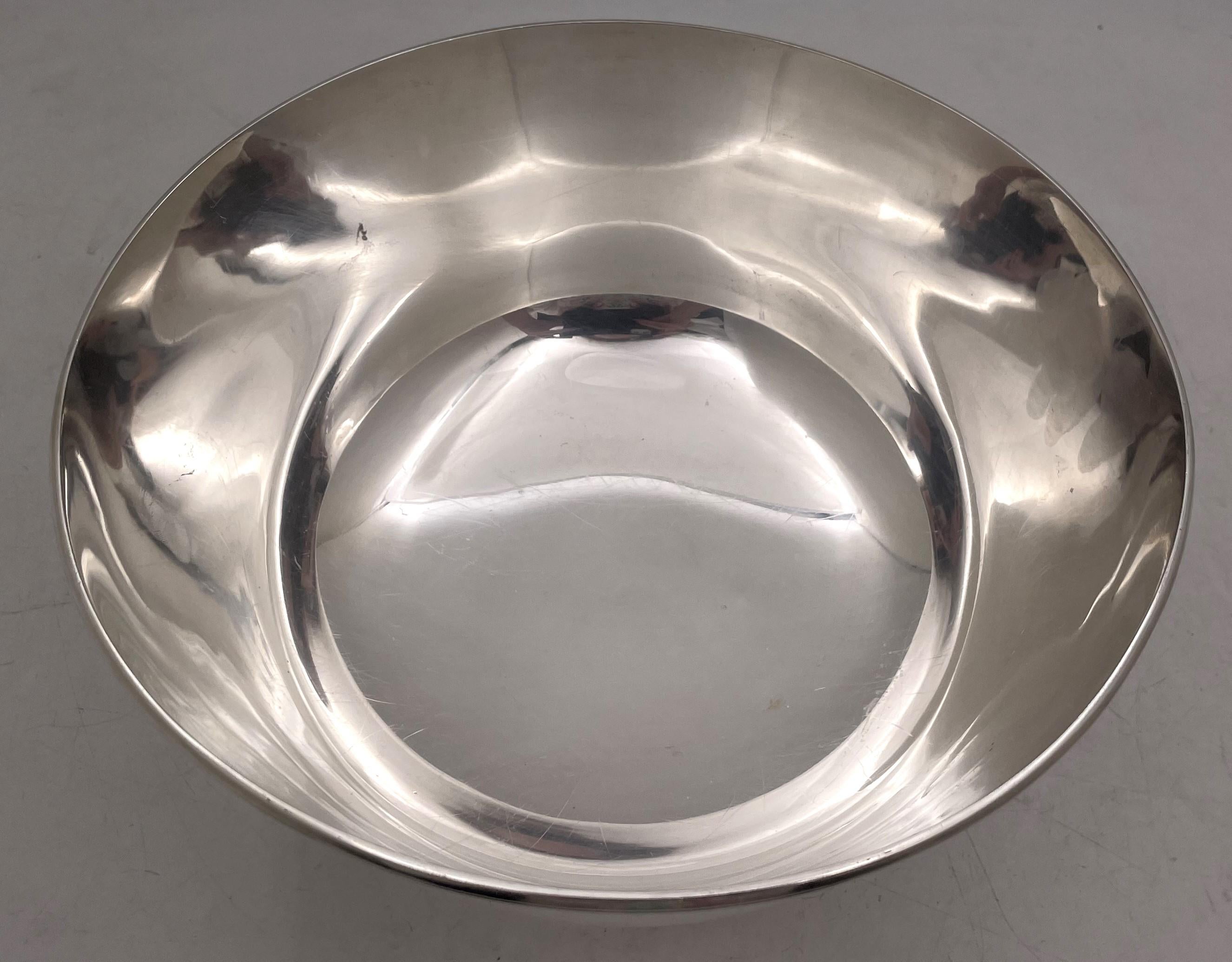 La Paglia International Sterling Silver Bowl Mid-Century Modern & Jensen Style In Good Condition For Sale In New York, NY
