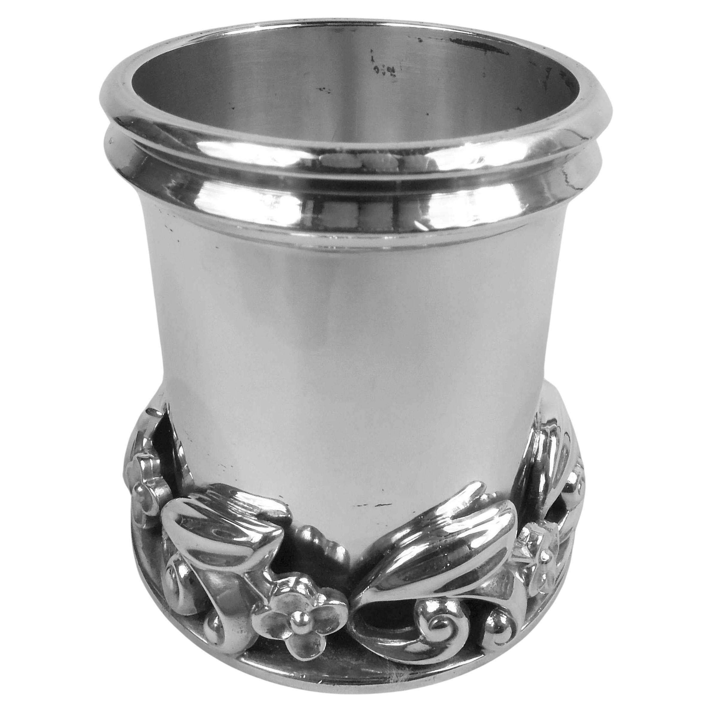 La Paglia Midcentury Modern Sterling Silver Toothpick Holder For Sale