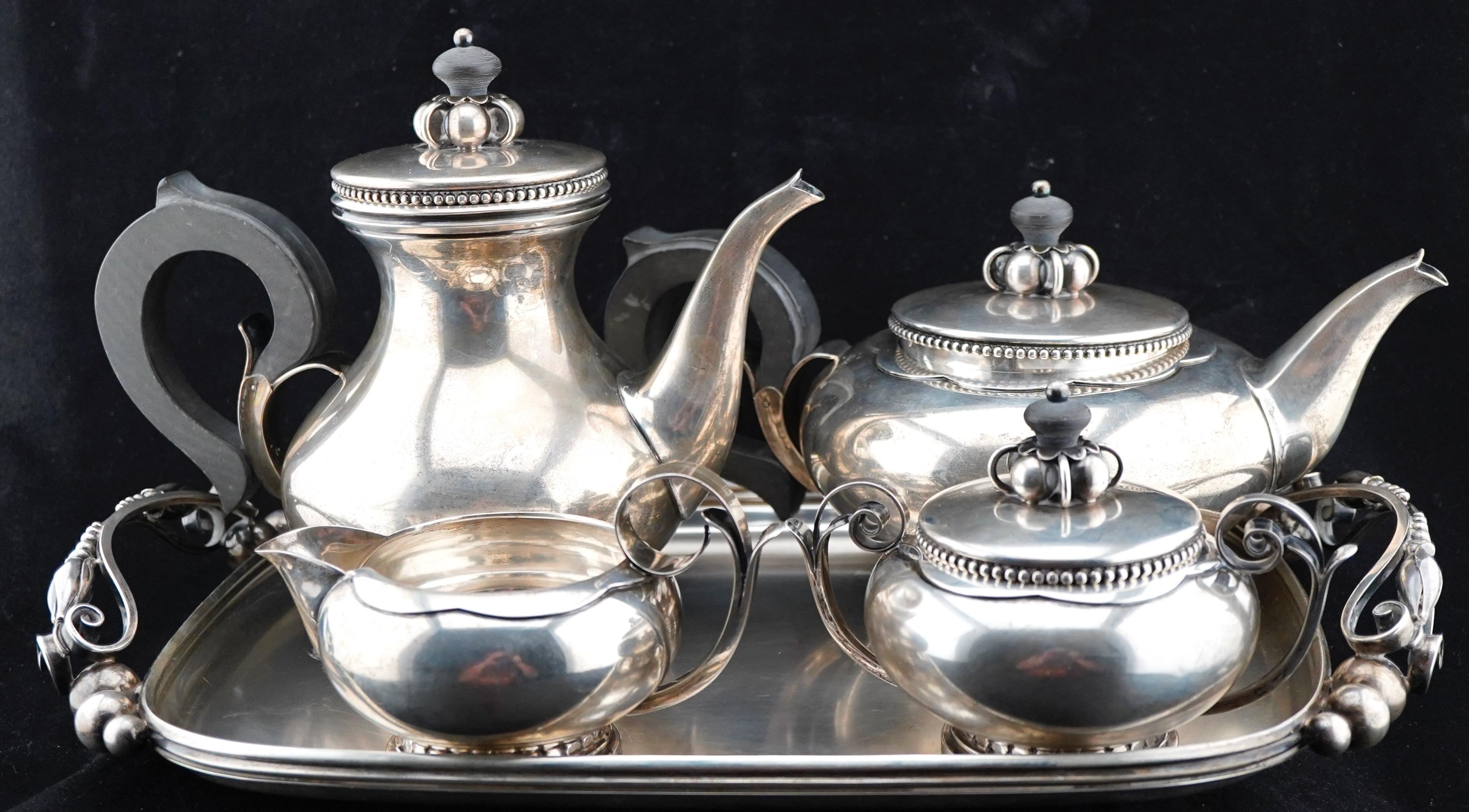 Américain Service à thé en sterling La Paglia Milieu du siècle en vente