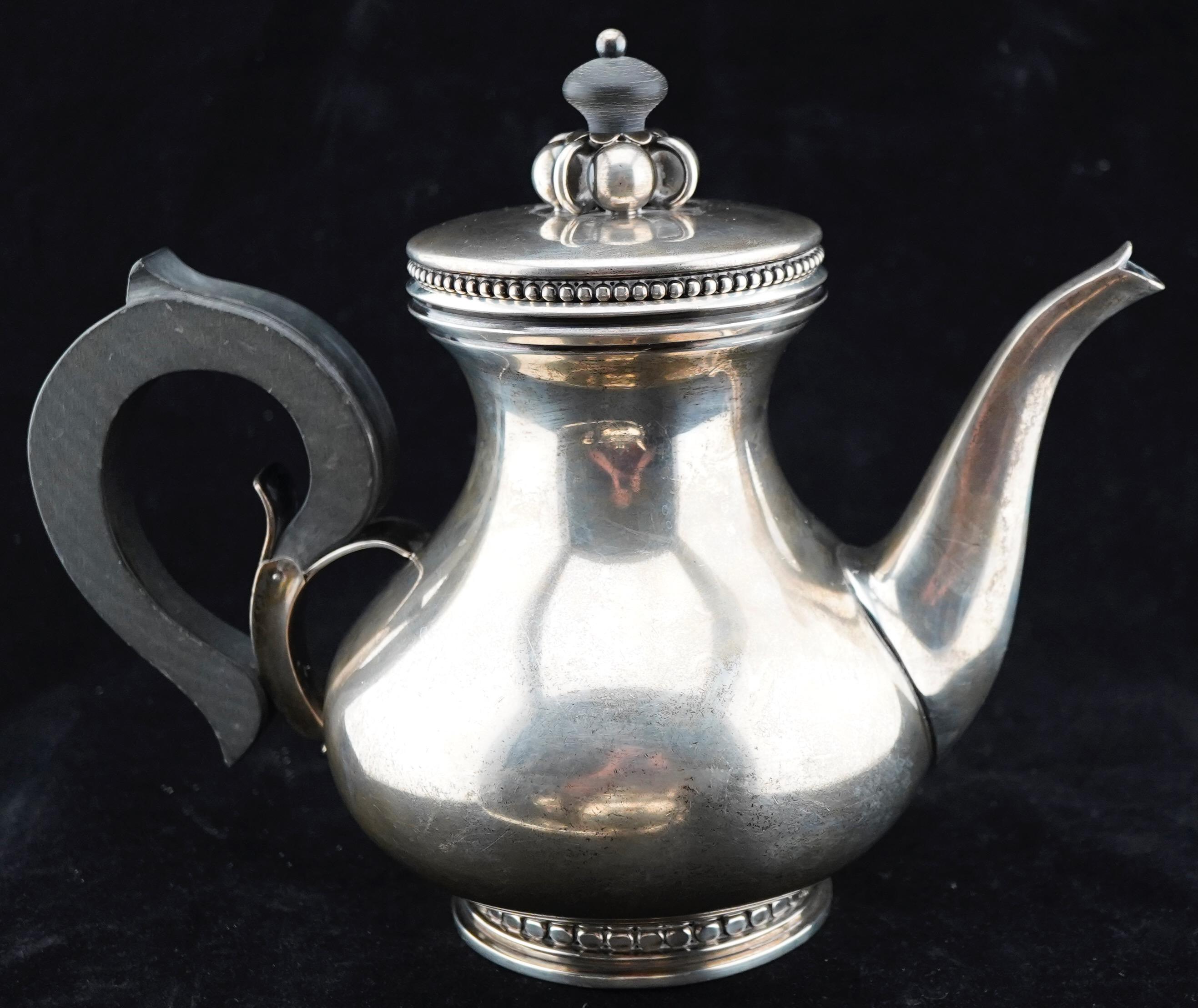 Moulage Service à thé en sterling La Paglia Milieu du siècle en vente