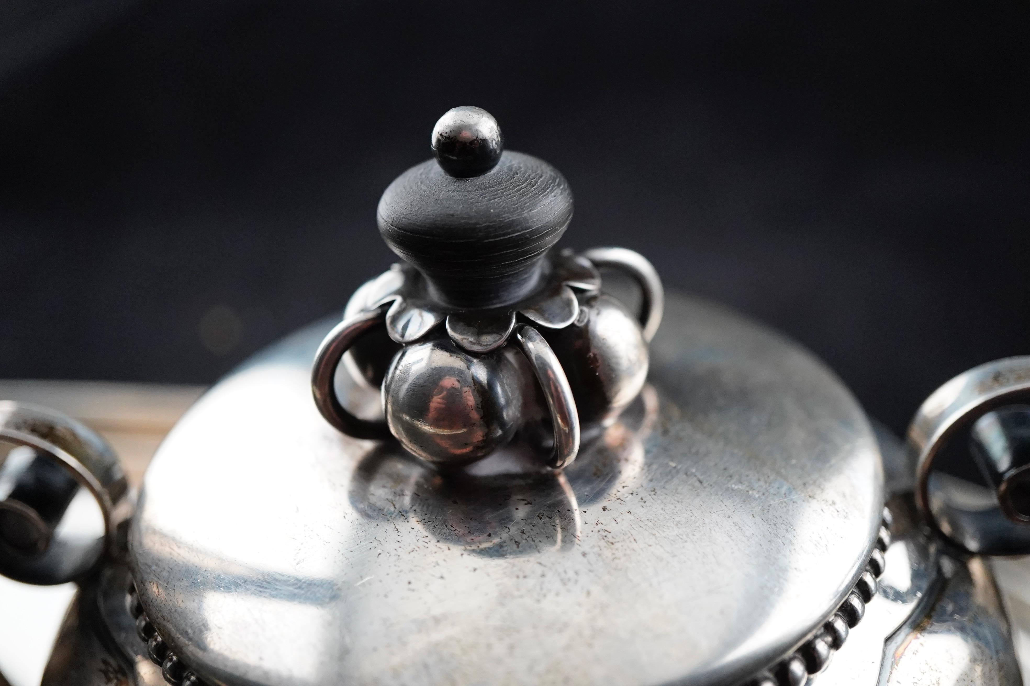 Argent Service à thé en sterling La Paglia Milieu du siècle en vente