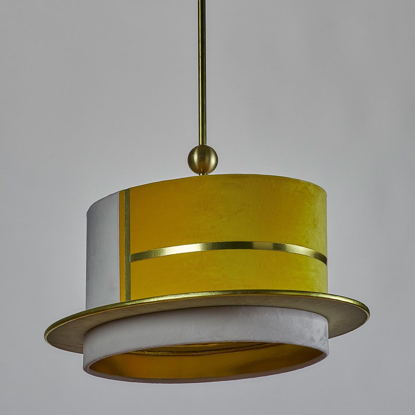 La Paglietta Yellow and Ivory Pendant Light In New Condition In Milan, IT