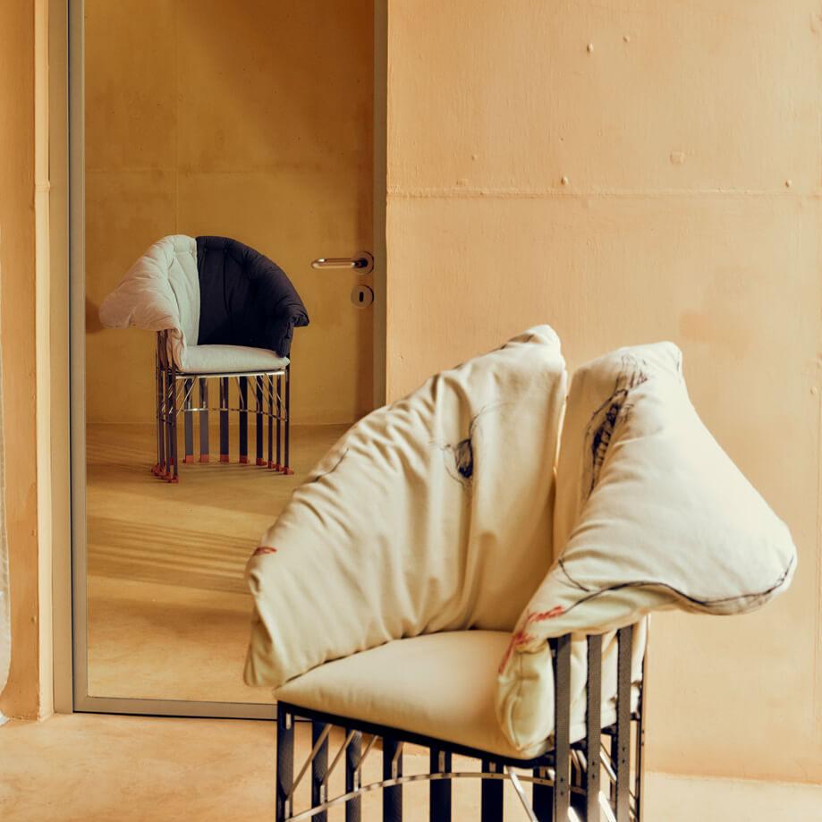 La Pagnotta-Sessel aus Kohlenstofffaser und Baumwolle von Gaetano Pesce im Angebot 6