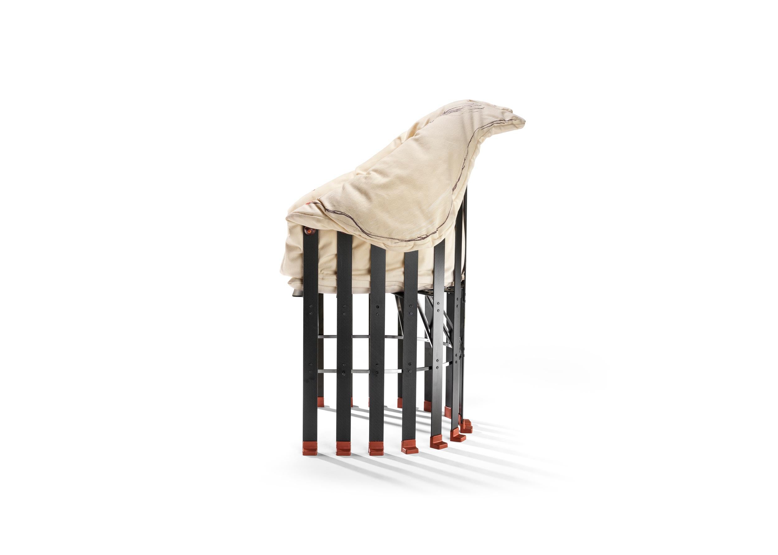 La Pagnotta Armchair in Carbon Fiber & Cotton by Gaetano Pesce In New Condition For Sale In Brooklyn, NY