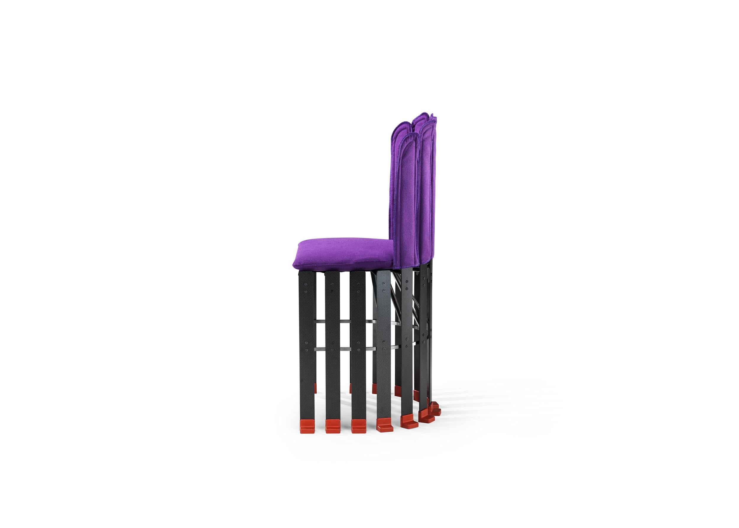 Italian La Pagnottina Purple Versatile Chair in Carbon Fiber by Gaetano Pesce For Sale
