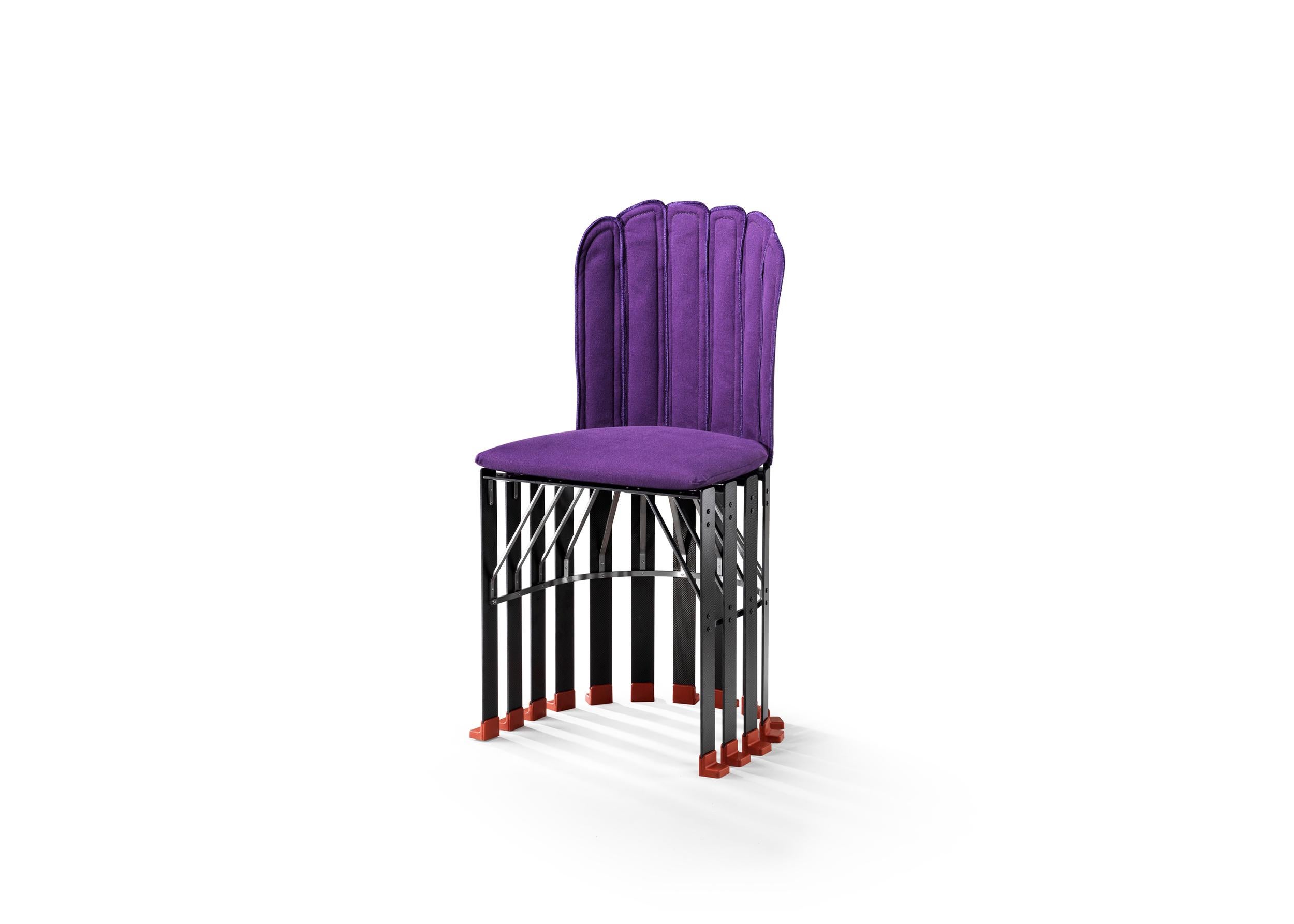 Contemporary La Pagnottina Purple Versatile Chair in Carbon Fiber by Gaetano Pesce For Sale