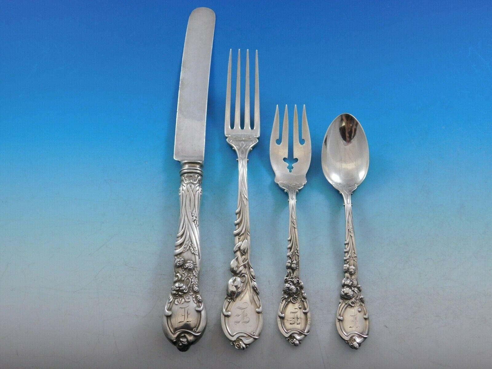 La Parisienne by Reed & Barton Sterling Silver Flatware Service Set 96-Pc Dinner In Excellent Condition In Big Bend, WI