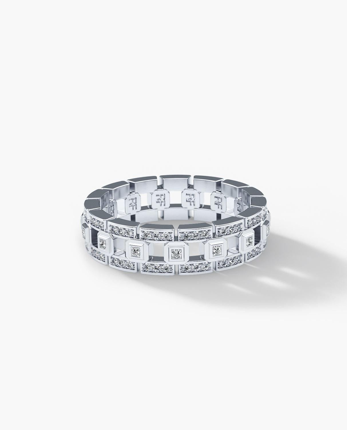 Contemporary LA PAZ 14k White Gold Ring with 0.50ct Diamonds For Sale