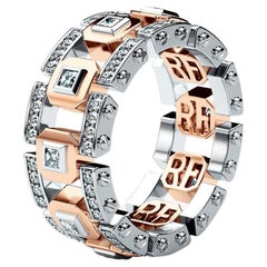 LA PAZ Bague en or blanc et rose 14 carats avec diamants 1,20 carat