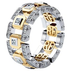 Used 14k White & Yellow Gold 1.20ct Diamond Ring or Wedding Band