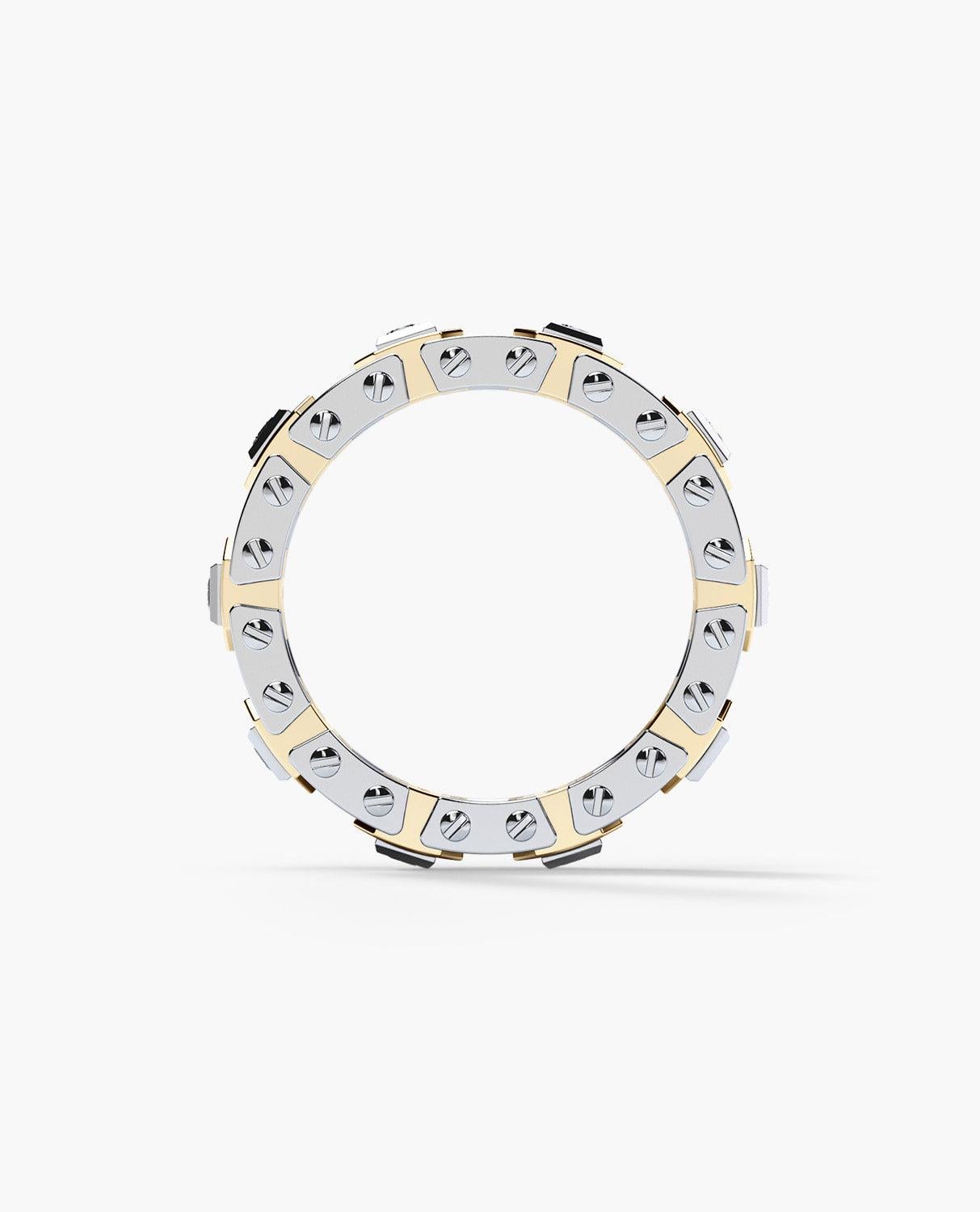 Princess Cut LA PAZ Two-Tone 14k White & Yellow Gold Ring with 0.40ct Diamonds