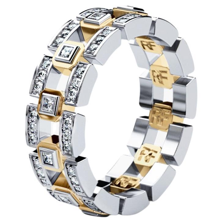 LA PAZ Two-Tone 18k White & Yellow Gold Ring with 0.50ct Diamonds - Ring 2 For Sale