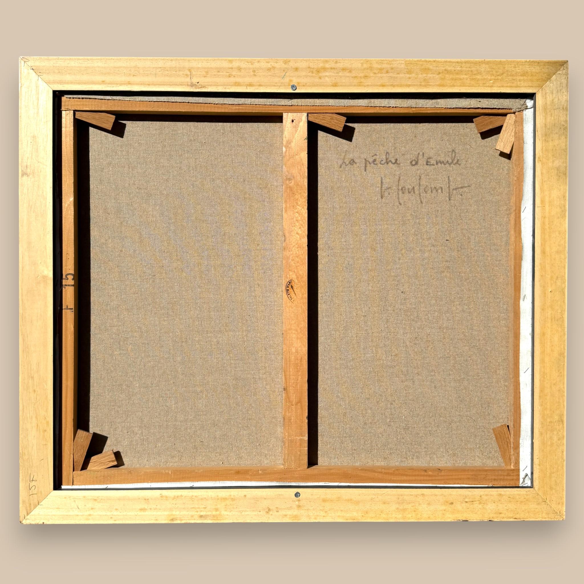 La Pêche d’Émile (The Catch of Émile), oil on canvas by Georges Coulomb For Sale 2