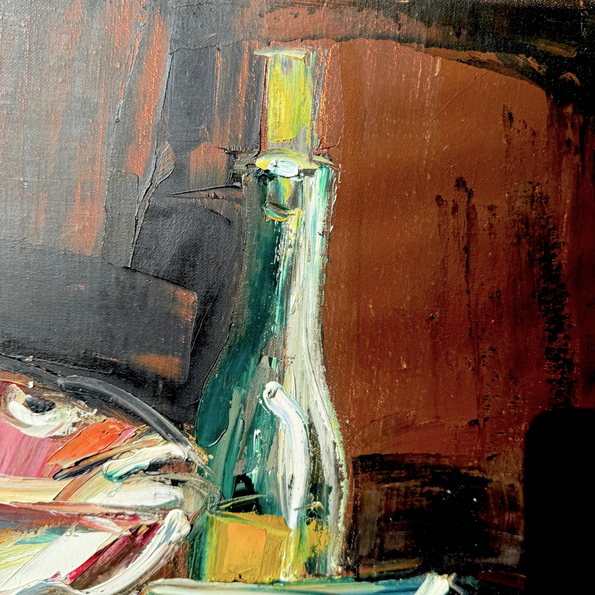 20th Century La Pêche d’Émile (The Catch of Émile), oil on canvas by Georges Coulomb For Sale