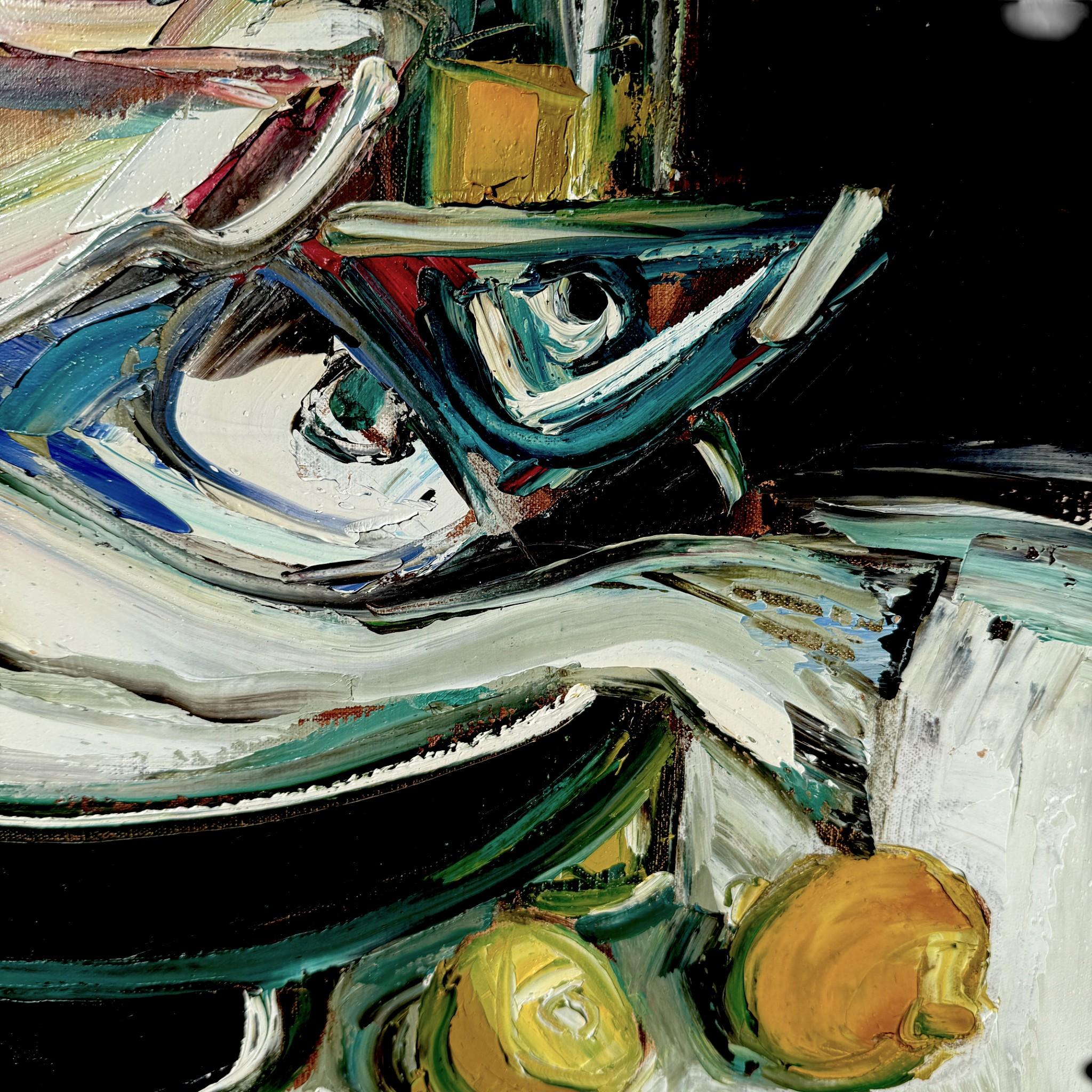 La Pêche d’Émile (The Catch of Émile), oil on canvas by Georges Coulomb For Sale 1