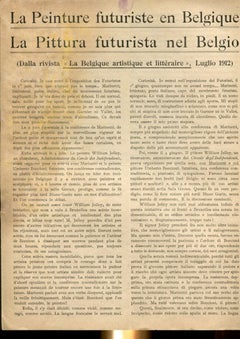 La Peinture Futuriste en Belgique - La Pittura futurista nel Belgio, Italy 1912