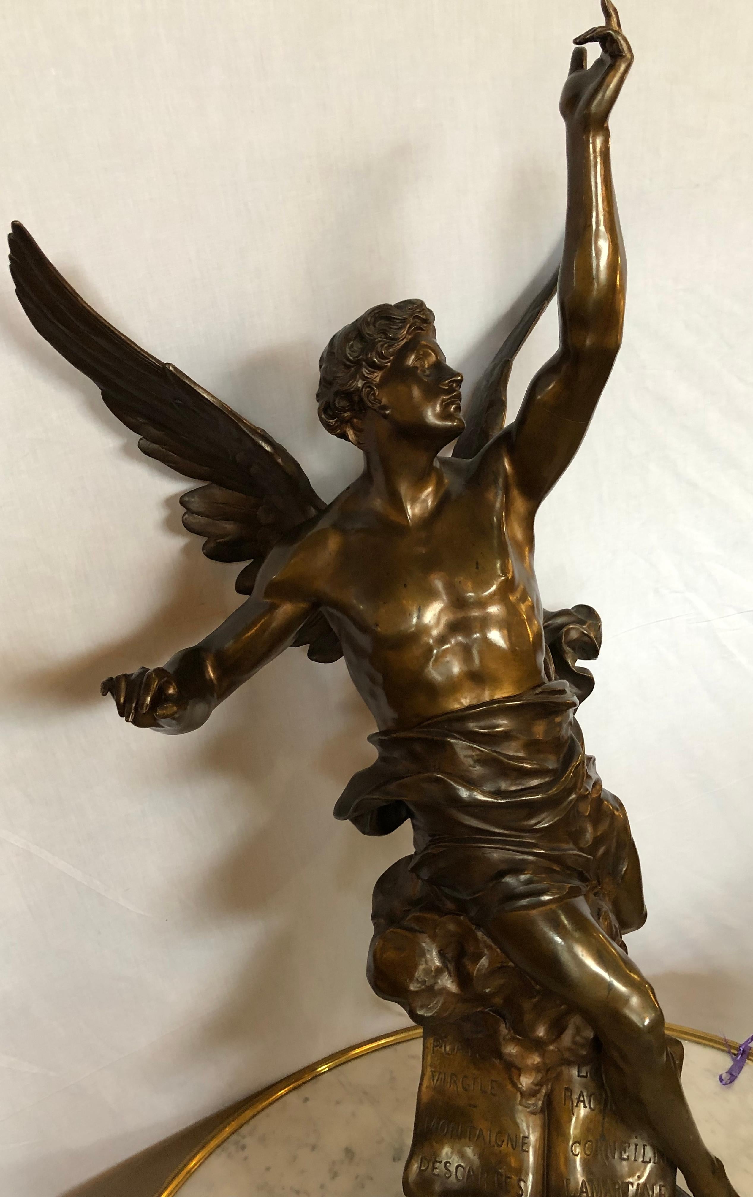 Français Emile Louis Picault, statue en bronze, intitulée La Pensée, France, années 1900 en vente