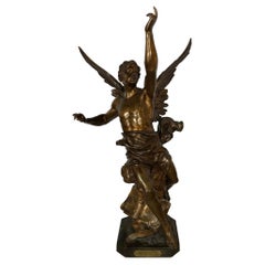 Antique Emile Louis Picault, Bronze Statue, Titled La Pensee, France, 1900s