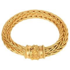 La Pepita Armband 18k Mattes Gelbgold Weizengeflecht