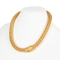 La Pepita Necklace 18K Matte Yellow Gold Wheat Weave