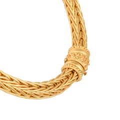 La Pepita Collar Vintage Oro Amarillo Mate 18 Kilates Tejido de Trigo