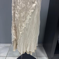 La Perla Vestido largo de tul bordado con apliques florales, finales de los 90