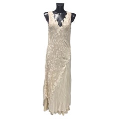 La Perla Abito Lungo in Tulle Ricamato con Applicazioni Floreali, Fine Anni ’90
