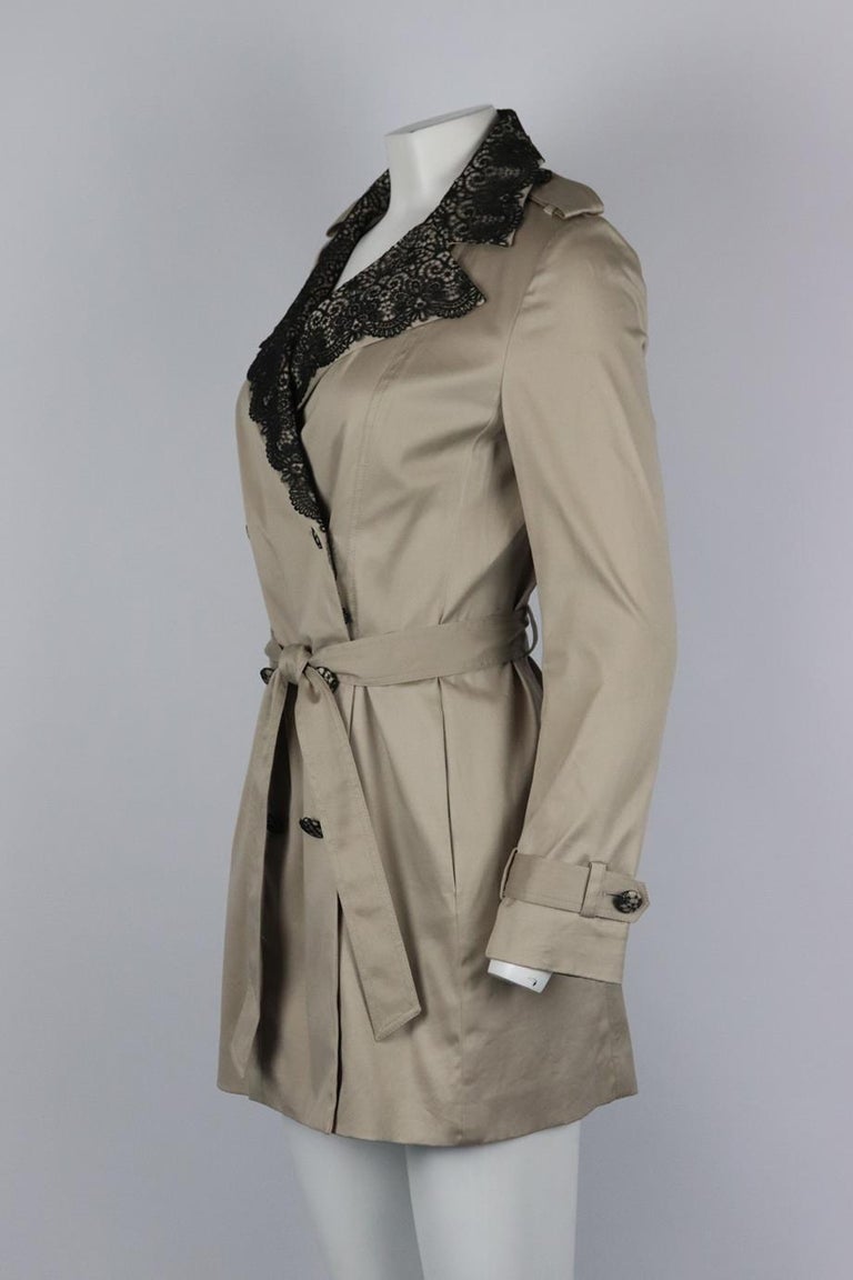 La Perla Belted Double Breasted Satin Trench Coat It 42 Uk 10 In Excellent Condition For Sale In London, GB