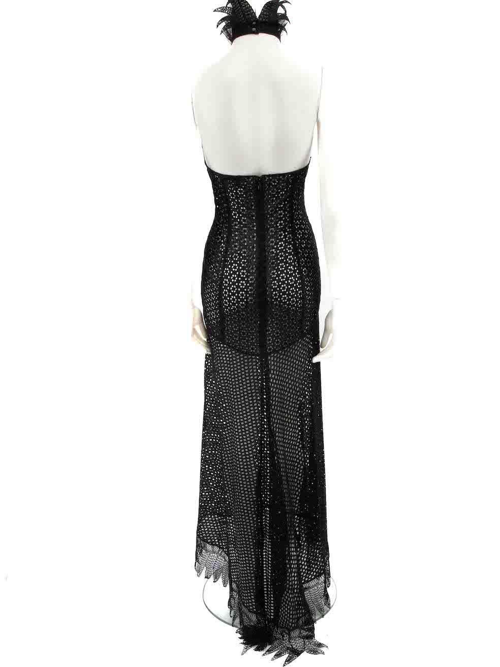 La Perla Black Broderie Anglaise Maxi Dress Size M In Good Condition For Sale In London, GB