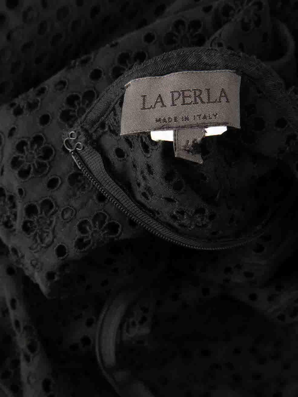 Women's La Perla Black Broderie Anglaise Maxi Dress Size M For Sale