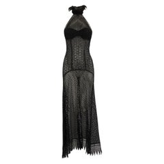 La Perla Schwarzes Broderie Anglaise Maxikleid Größe M
