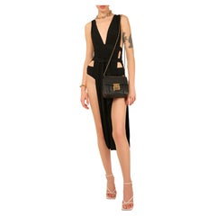 La Perla black cut out plunging neckline midi length beach dress IT 40