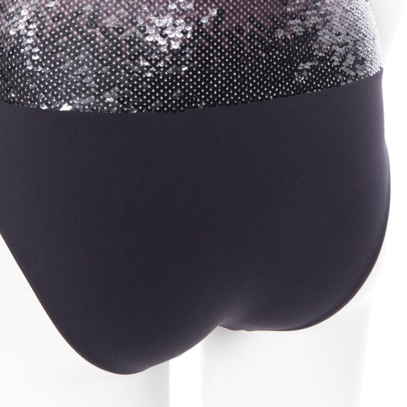 LA PERLA black nude black gradient sequins side padded swimsuit top IT40 XS For Sale 5