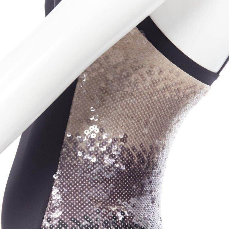 Black LA PERLA black nude black gradient sequins side padded swimsuit top IT40 XS For Sale