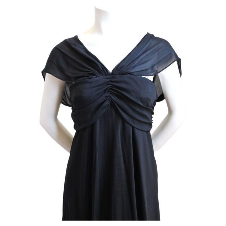 Black LA PERLA black silk dress with beaded neckline - new with tags For Sale