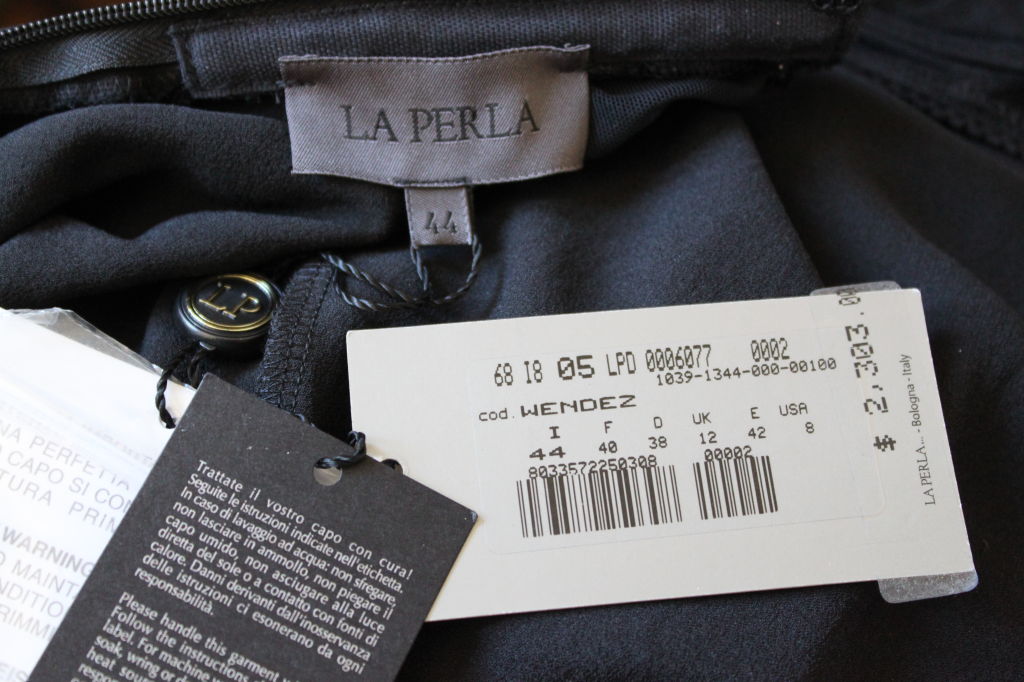 LA PERLA black silk dress with beaded neckline - new with tags For Sale 1