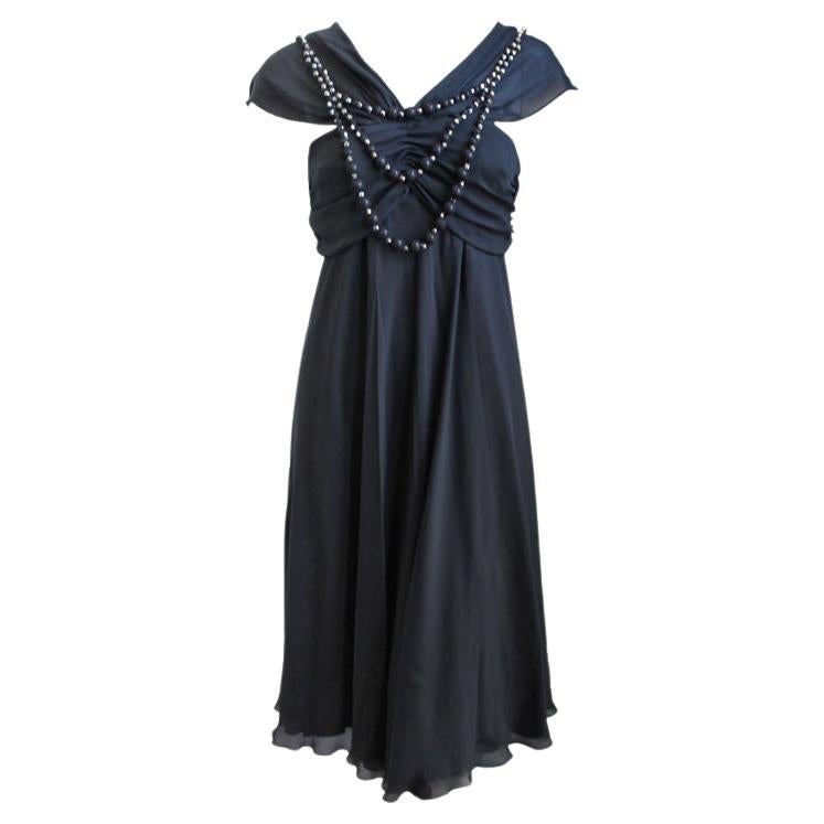 LA PERLA black silk dress with beaded neckline - new with tags
