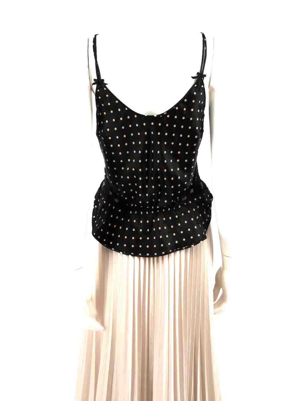 La Perla Black Silk Polka Dot Print Top Size L In Excellent Condition In London, GB