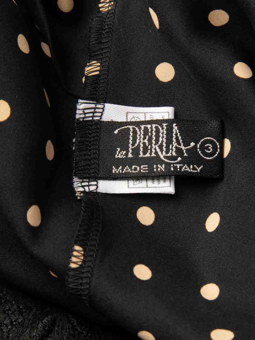 La Perla Black Silk Polka Dot Print Top Size L 2