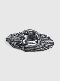 La Perla Black & White Straw Sun Hat
