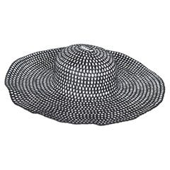 La Perla Black & White Straw Sun Hat