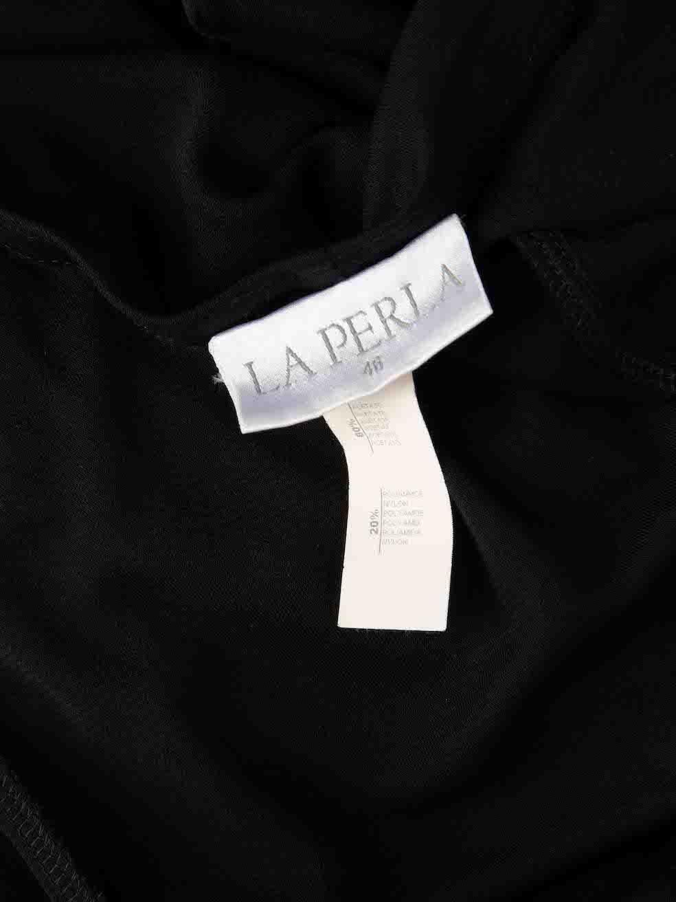 Women's La Perla Black Wide Fit Trousers Size XL For Sale
