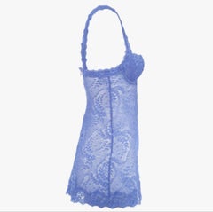 La Perla Blue Lace Bustier Slip Dress - '00s