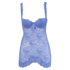 La Perla Blue Lace Bustier Slip Dress - '00s