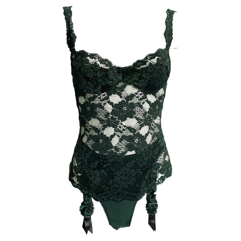 La Perla Body Suit with Garter Straps Floral Lace New With Tags 2003 NOS  Size 34 at 1stDibs