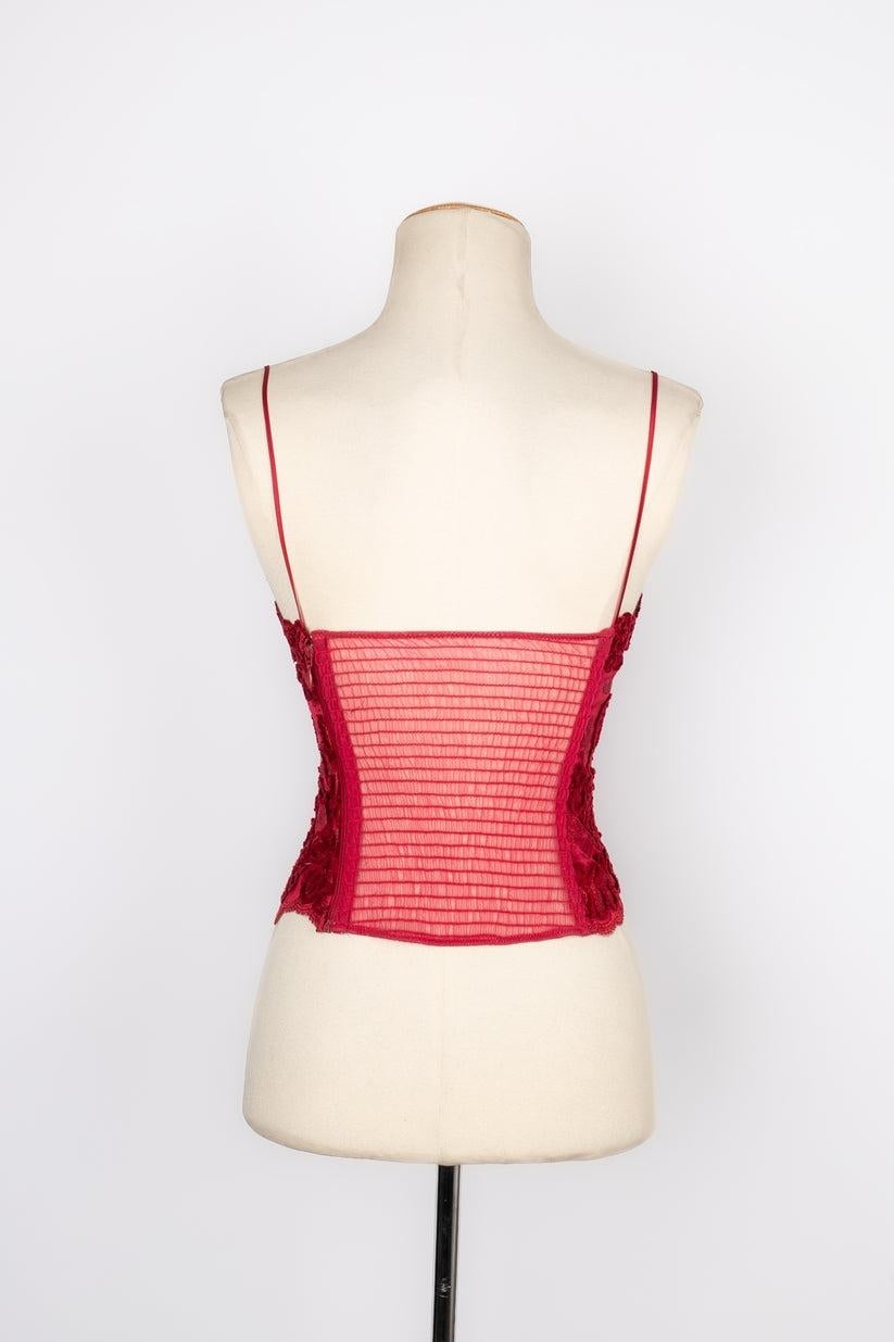 La Perla - Top corset en soie rouge cerise Excellent état - En vente à SAINT-OUEN-SUR-SEINE, FR