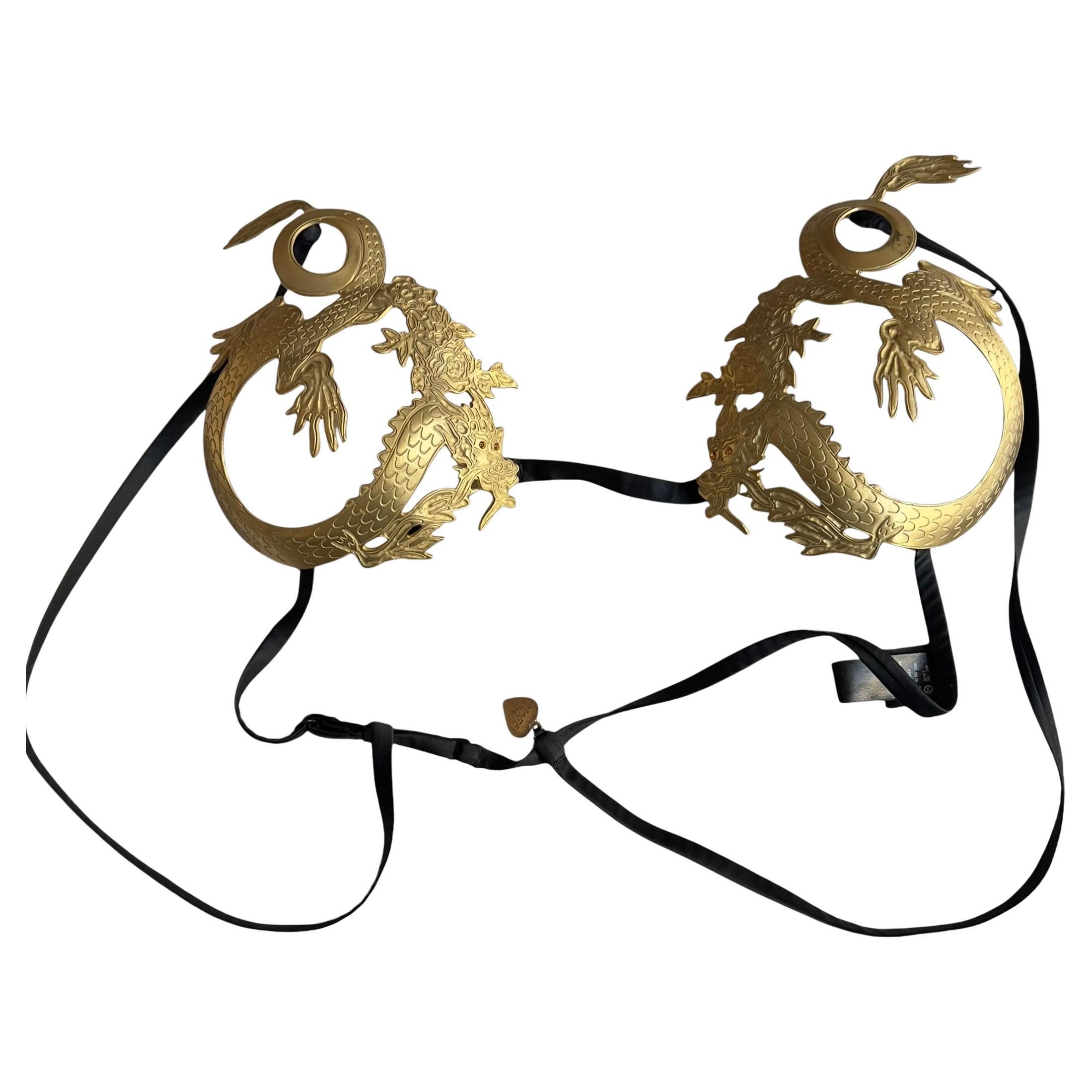 La Perla Circa 2007 Gold Dragon Metal Bra For Sale