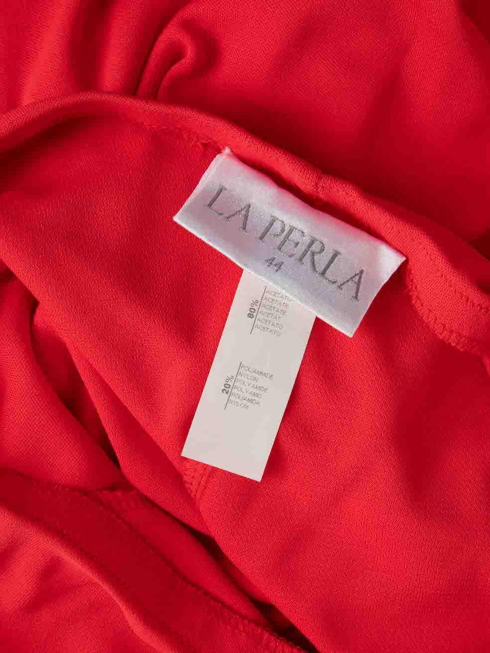 Women's La Perla Coral Red Wide Fit Trousers Size L For Sale