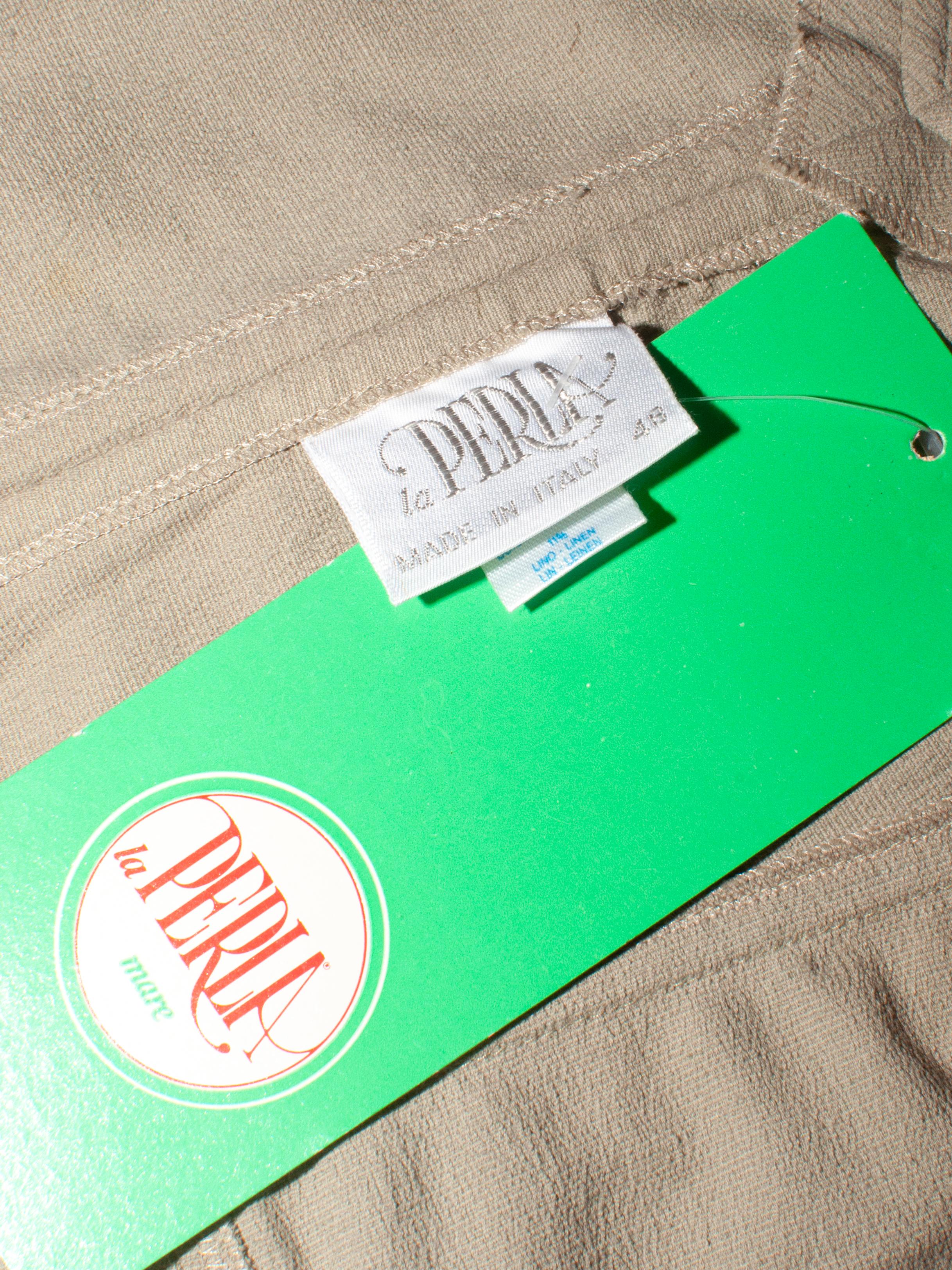 La Perla Corset NWT Deadstock Beige Linen Blend Zipper Peplum Shape 1990s For Sale 1
