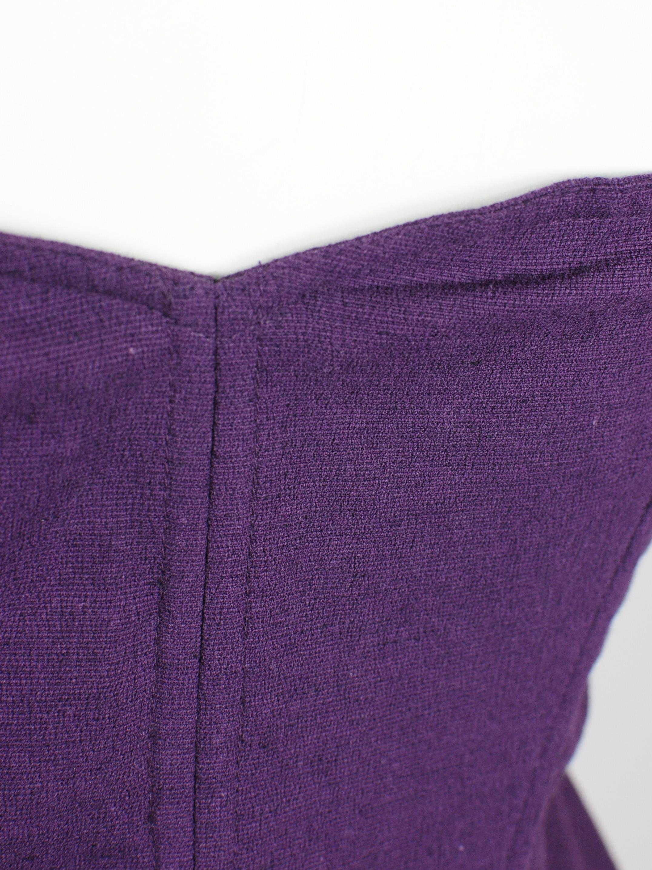 La Perla Corset NWT Deadstock Purple Linen Blend Zipper Peplum Shape 1990s For Sale 2